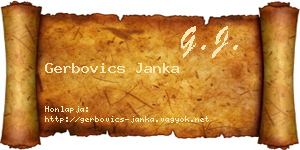 Gerbovics Janka névjegykártya